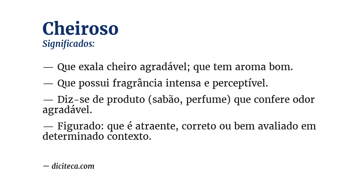 Significado de cheiroso