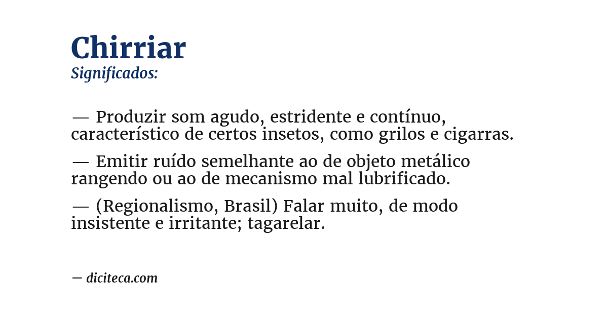 Significado de chirriar