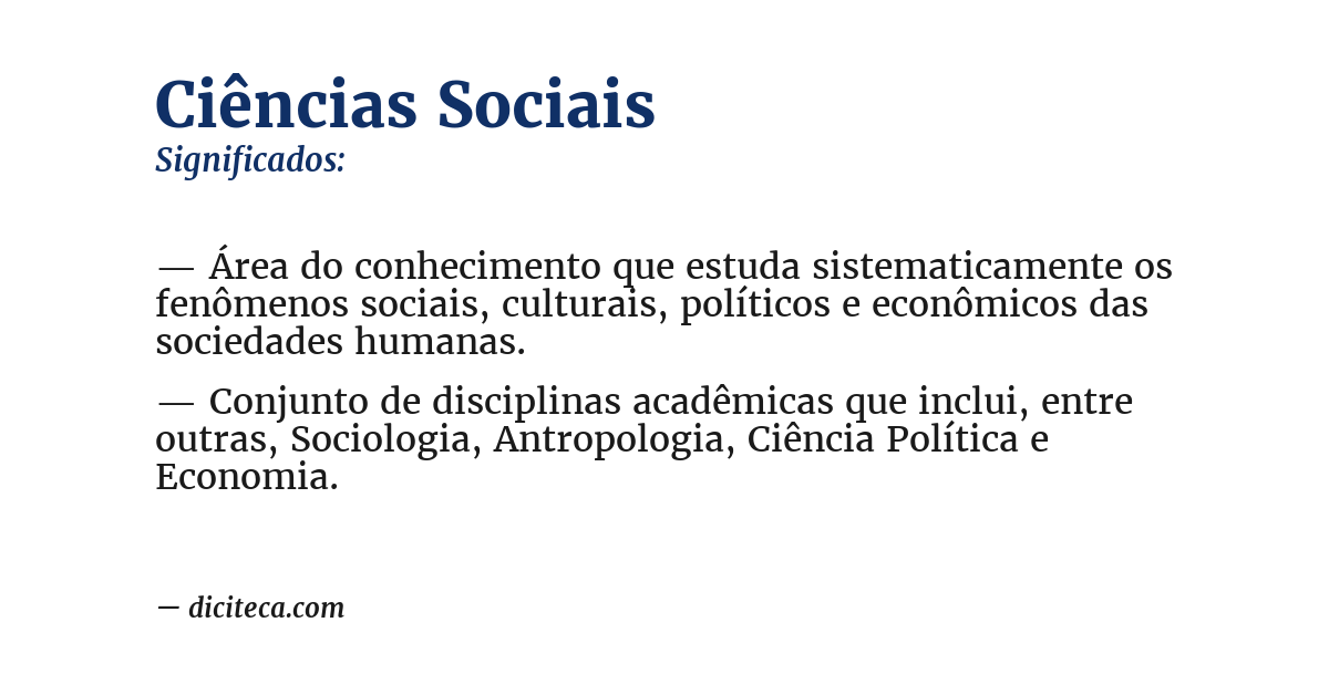 Significado de ciências sociais