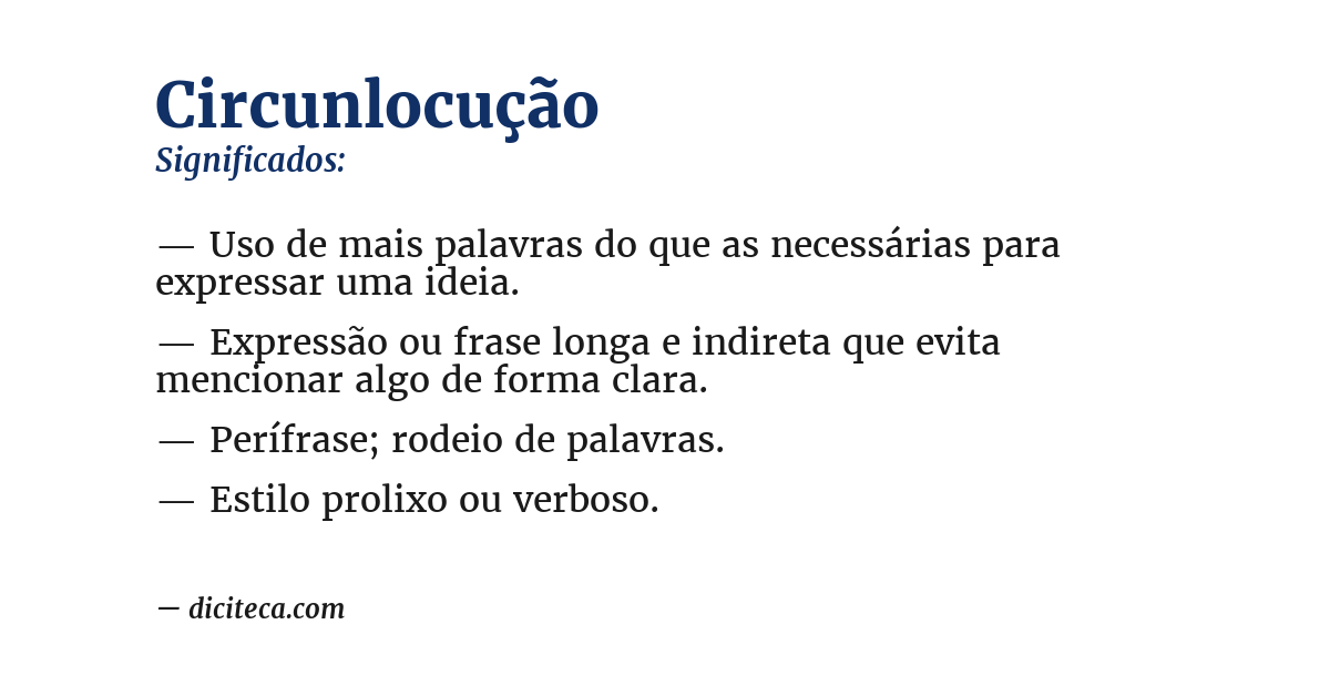 Significado de circunlocução