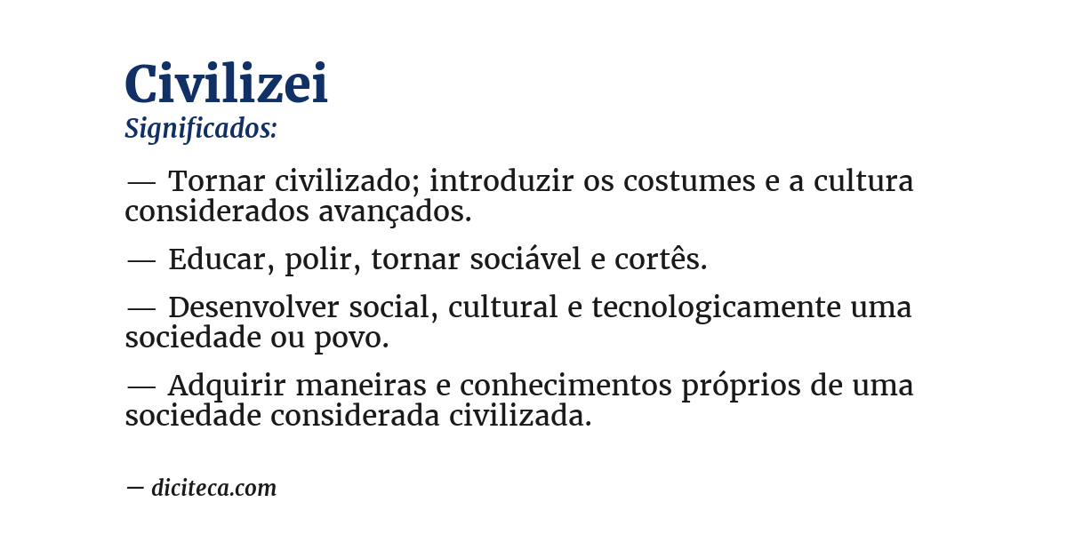 Significado de civilizei
