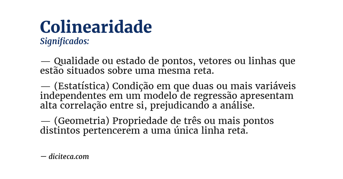 Significado de colinearidade
