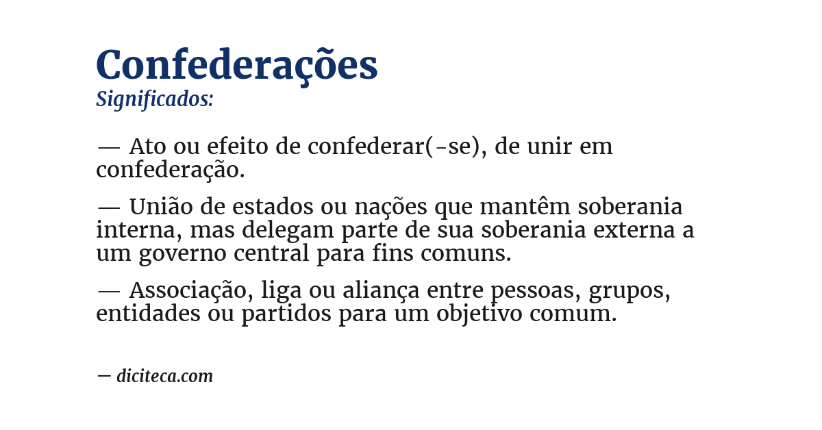 Significado de confederações