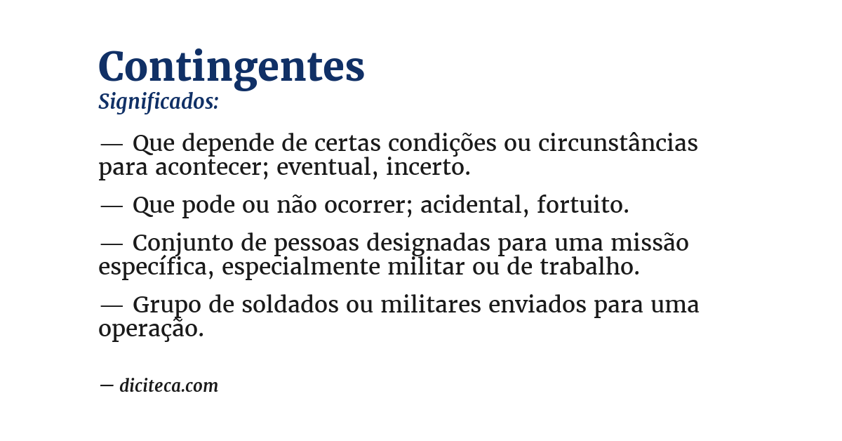 Significado de contingentes