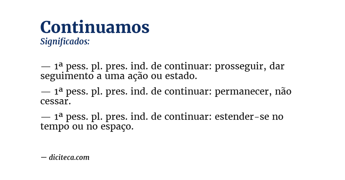 Significado de continuamos