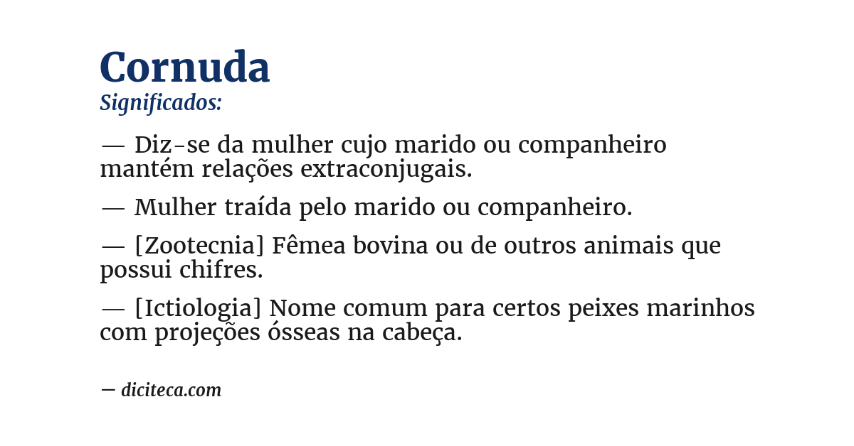 Significado de cornuda