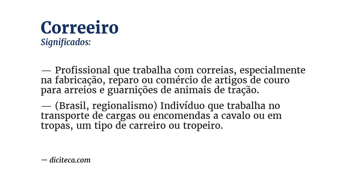 Significado de correeiro
