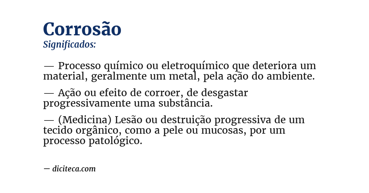 Significado de corrosão