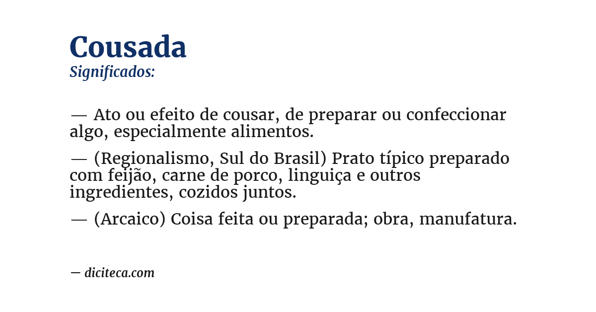 Significado de cousada