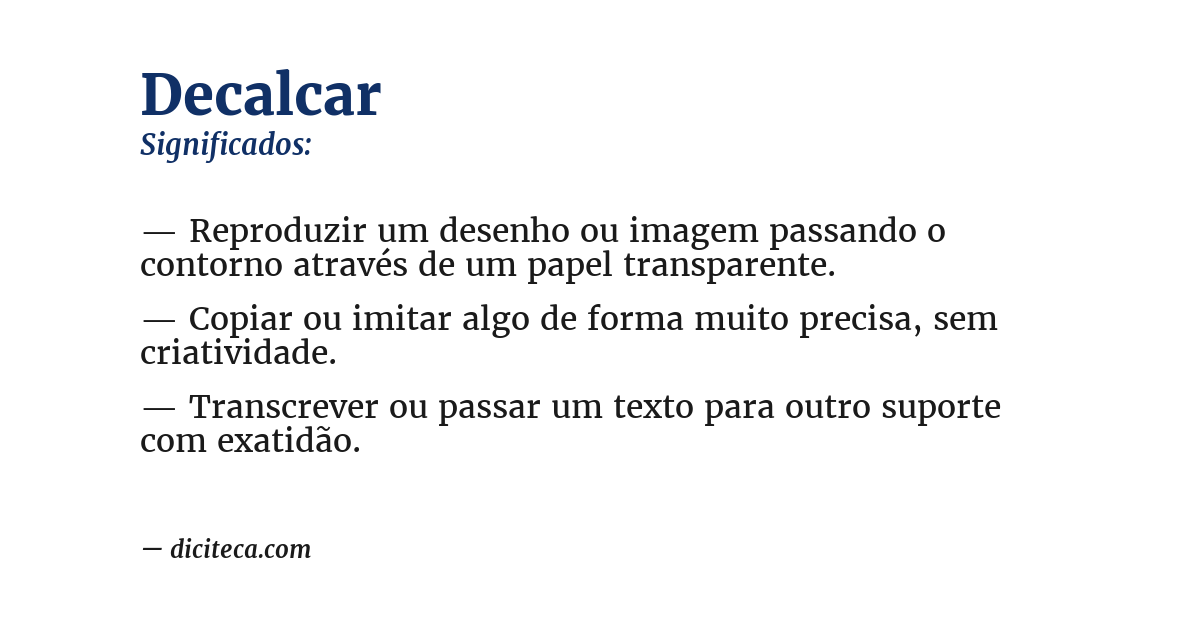 Significado de decalcar