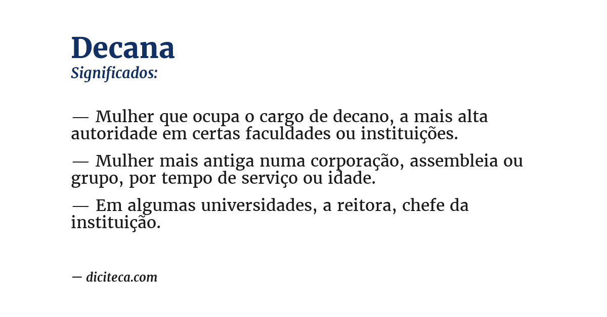 Significado de decana