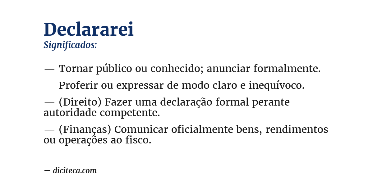 Significado de declararei
