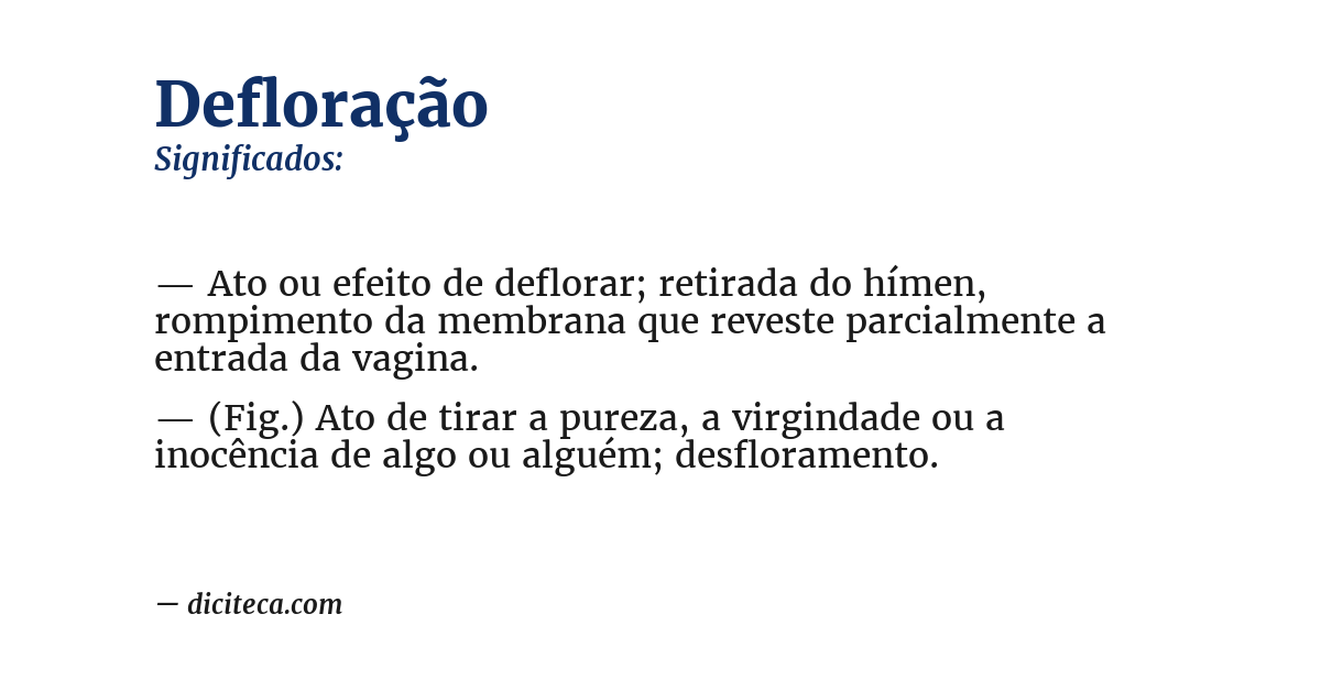 Significado de defloração