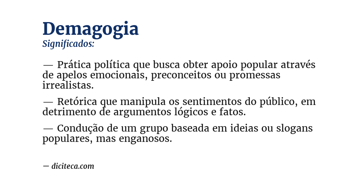 Significado de demagogia