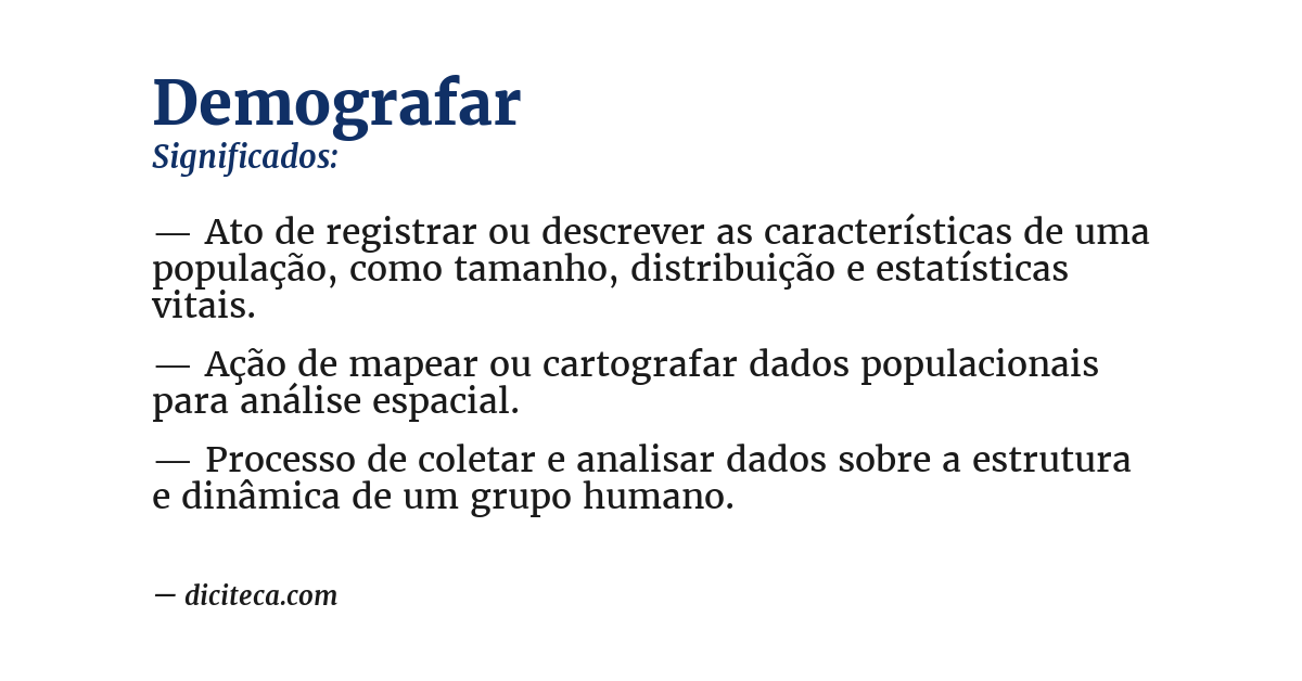 Significado de demografar
