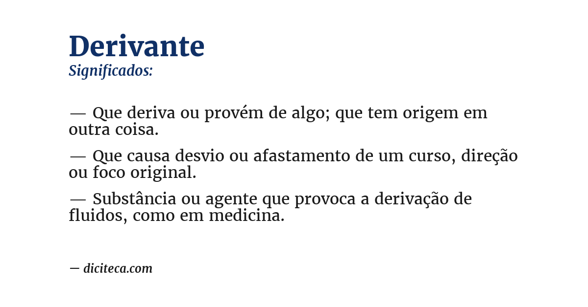 Significado de derivante