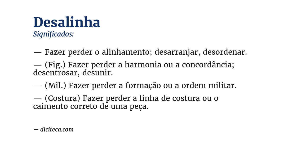 Significado de desalinha