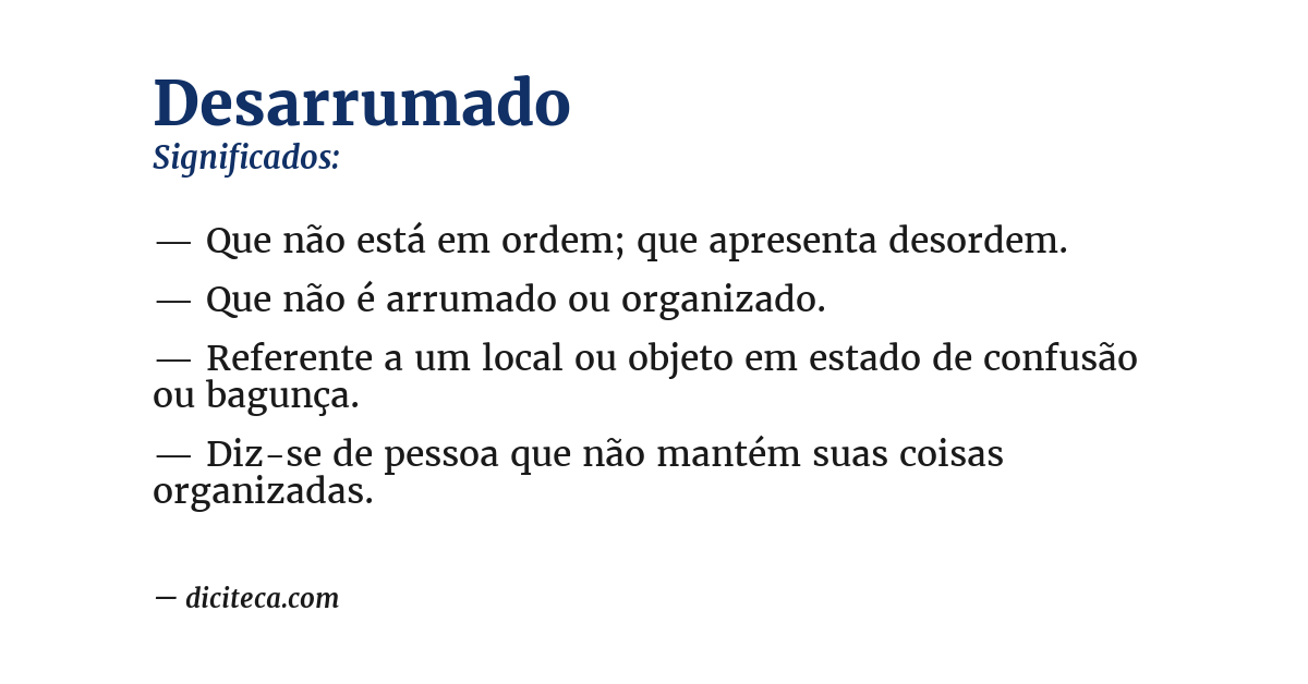 Significado de desarrumado