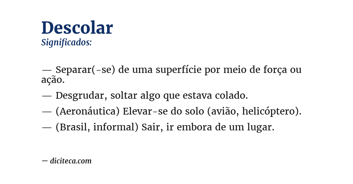 Significado de descolar