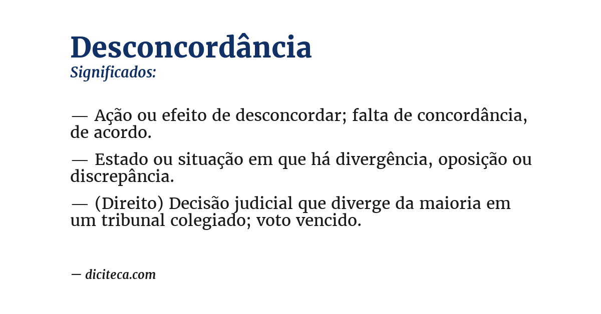Significado de desconcordância