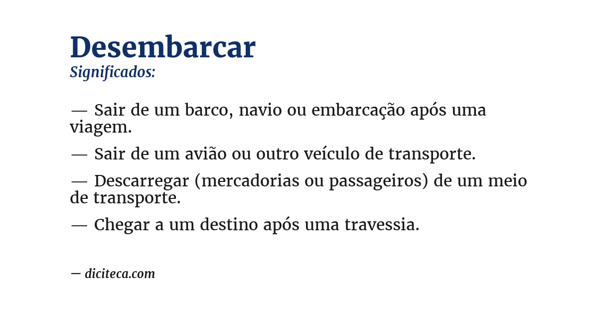 Significado de desembarcar