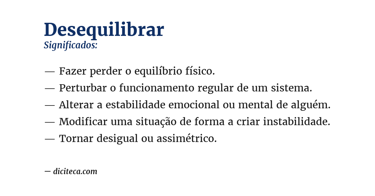 Significado de desequilibrar