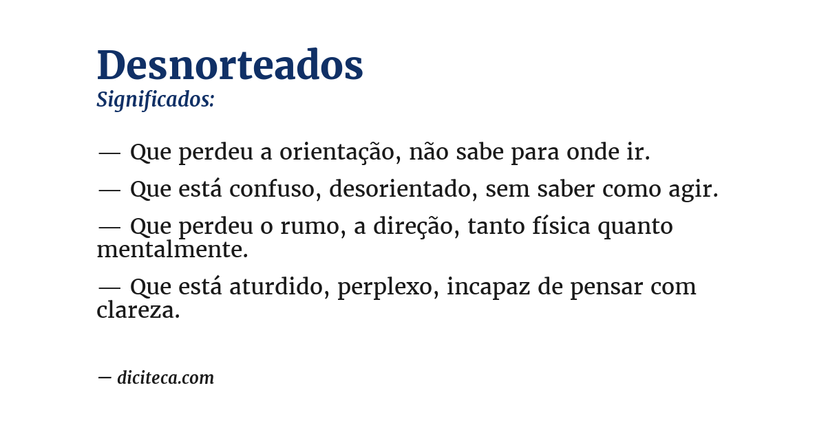 Significado de desnorteados