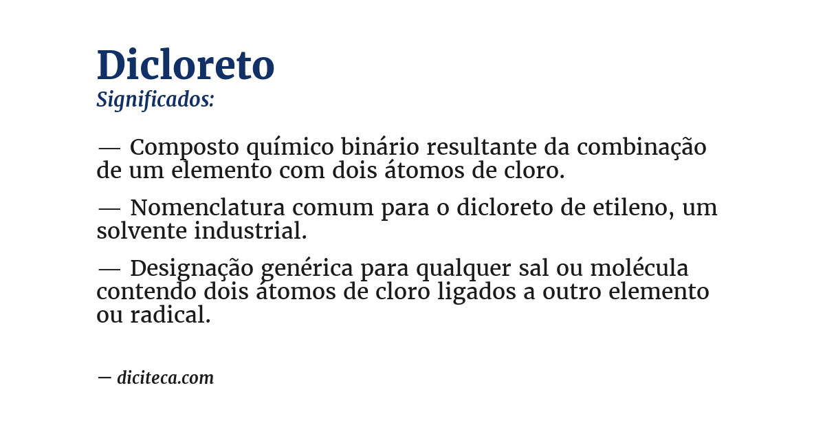 Significado de dicloreto