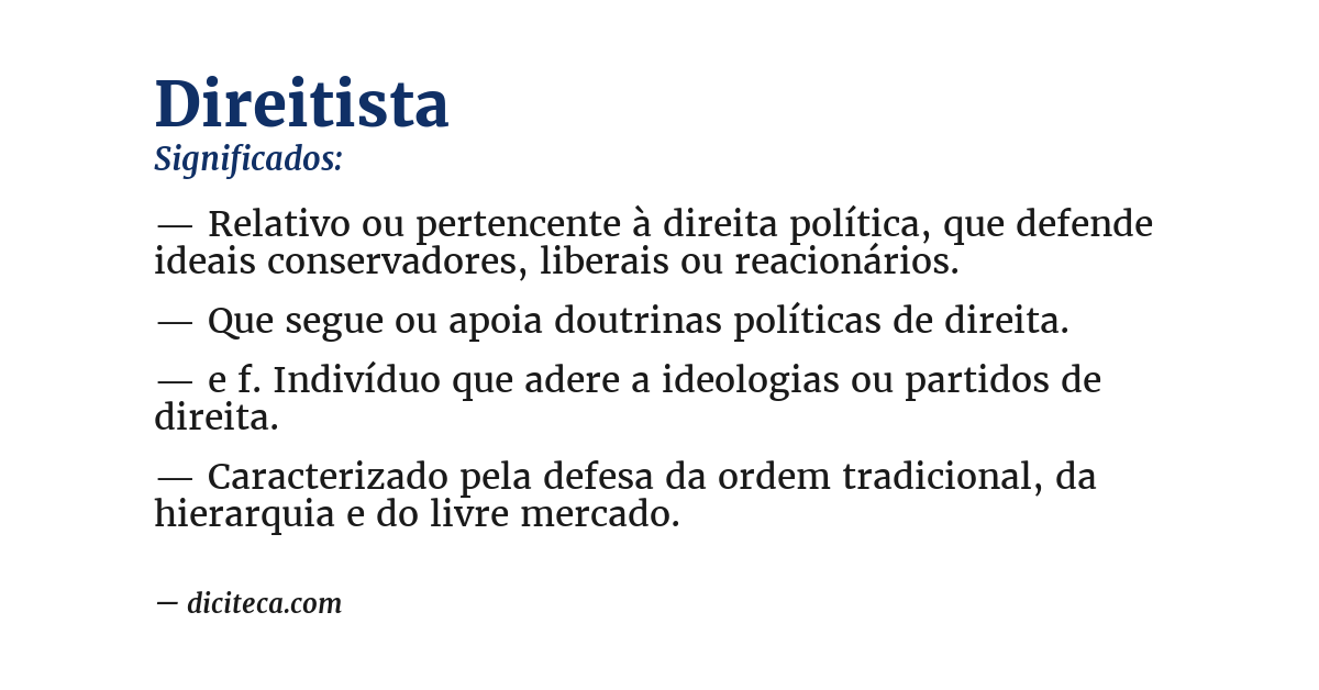 Significado de direitista
