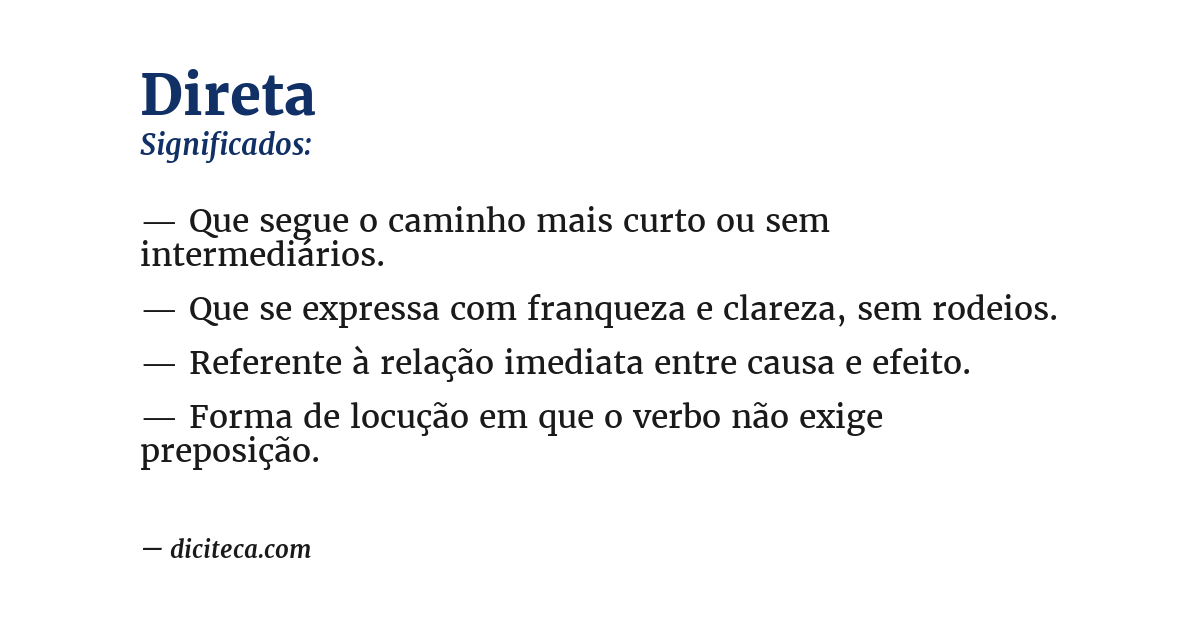 Significado de direta