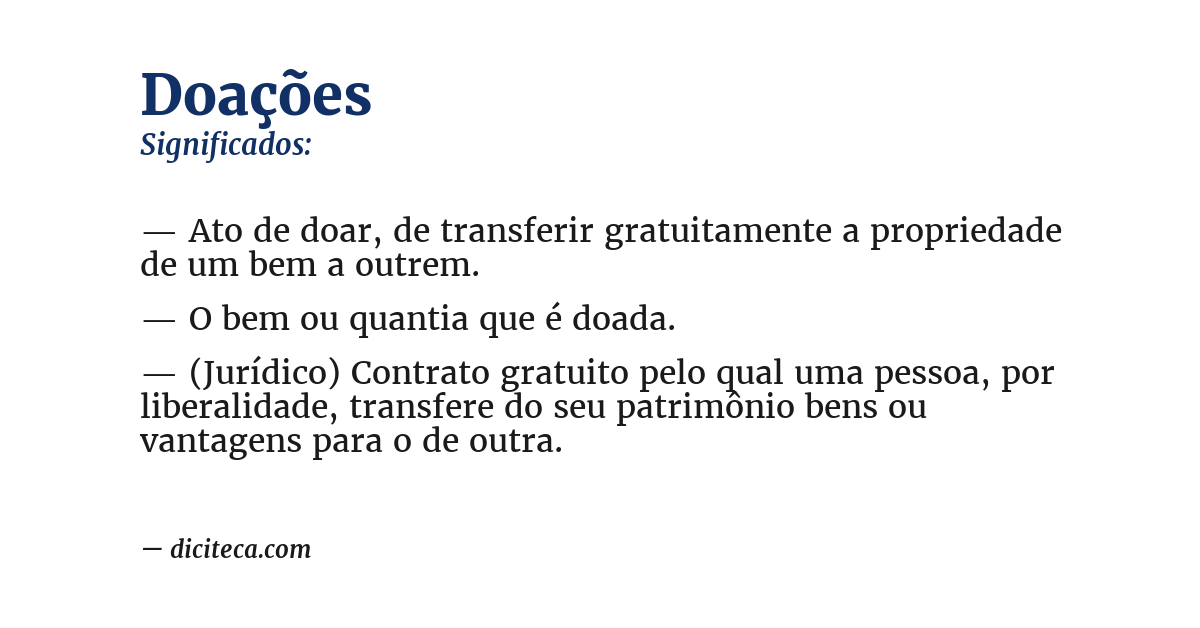 Significado de doações
