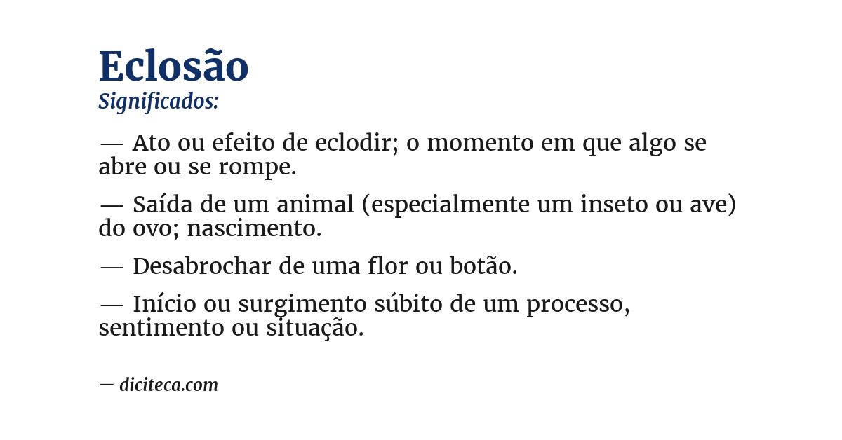 Significado de eclosão