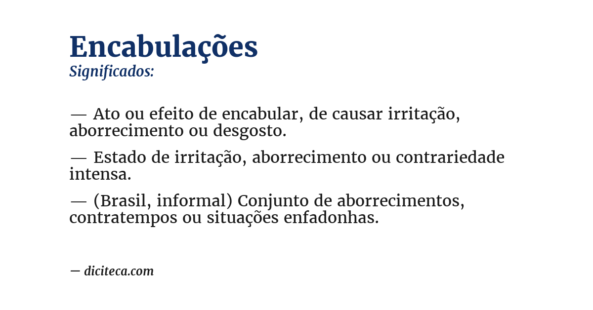 Significado de encabulações