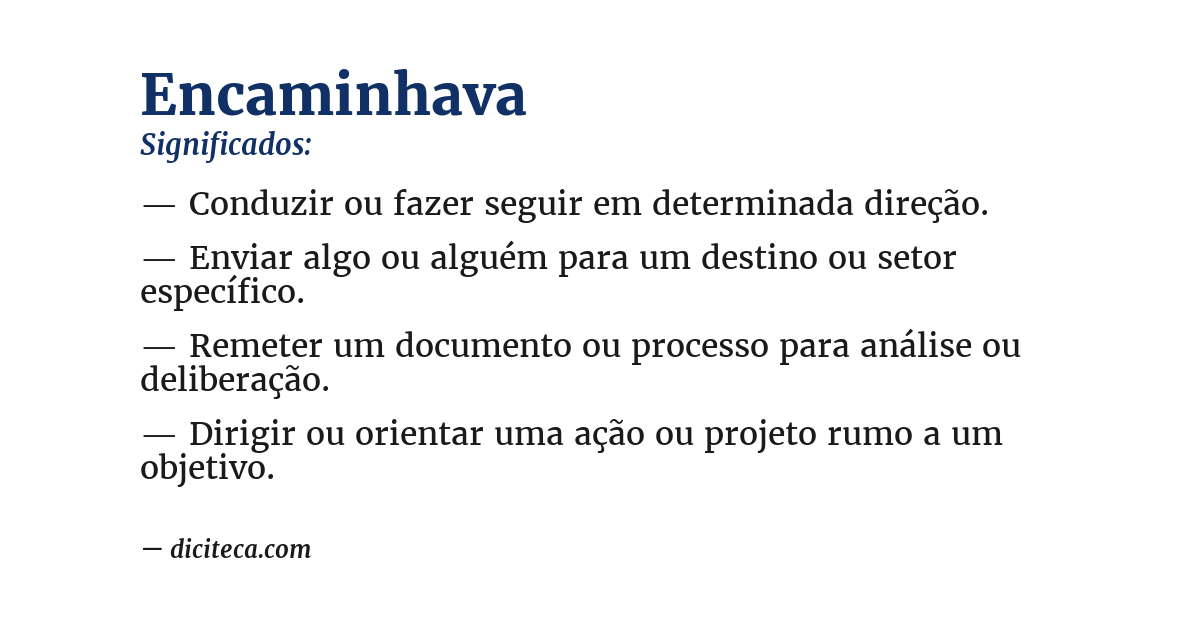 Significado de encaminhava