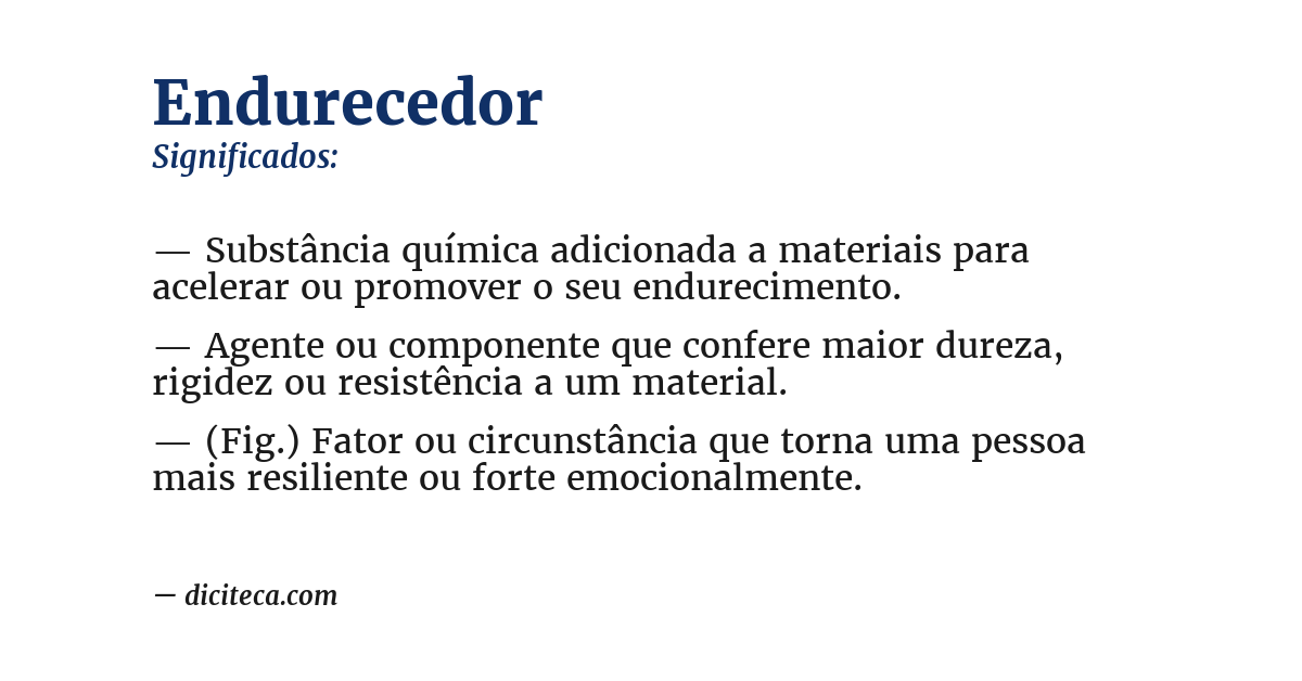 Significado de endurecedor