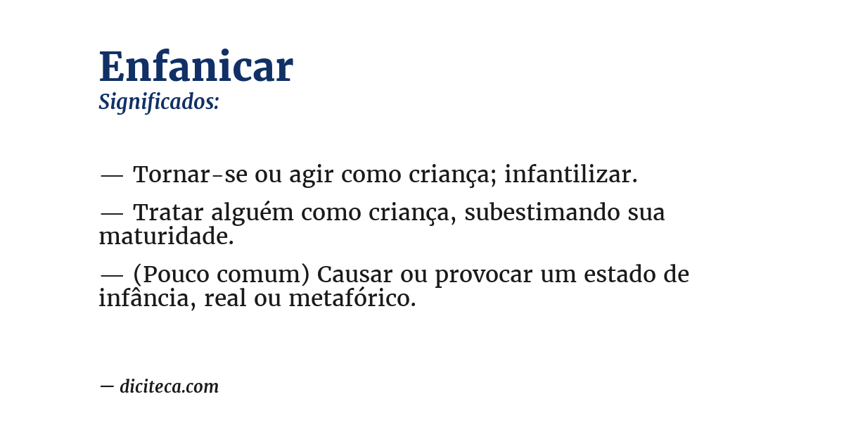 Significado de enfanicar