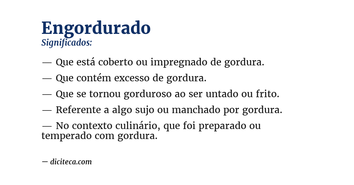 Significado de engordurado
