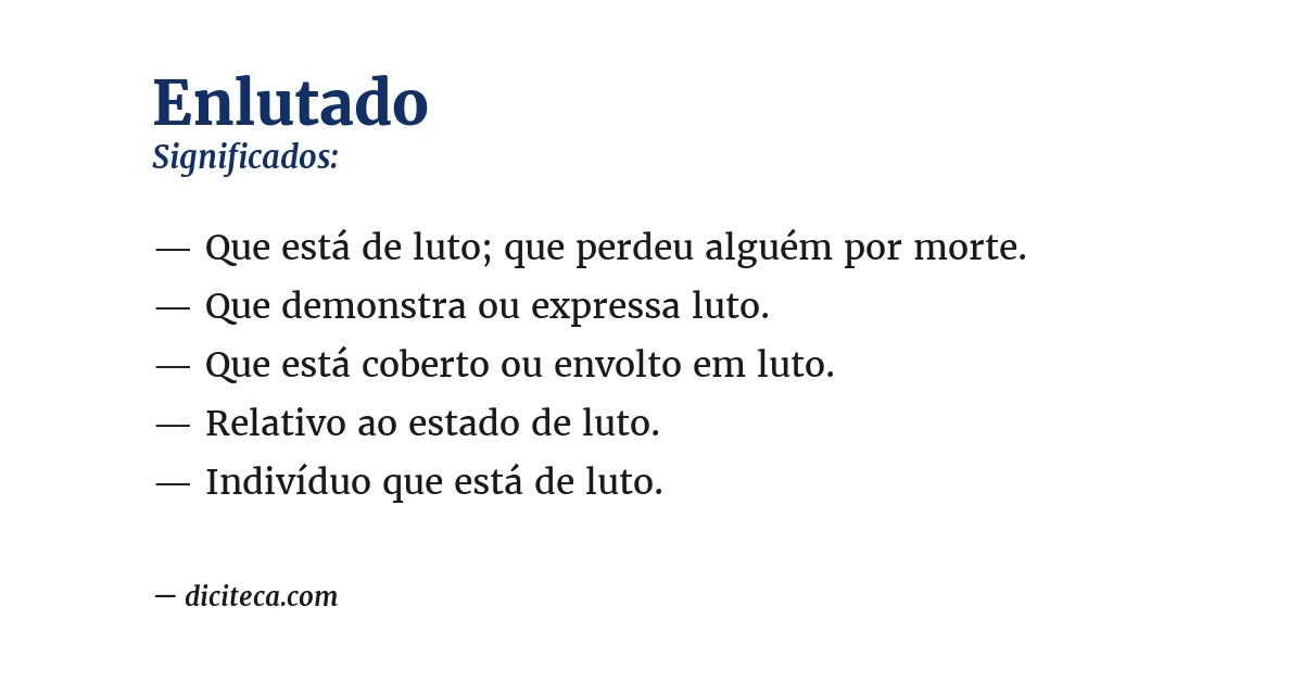 Significado de enlutado