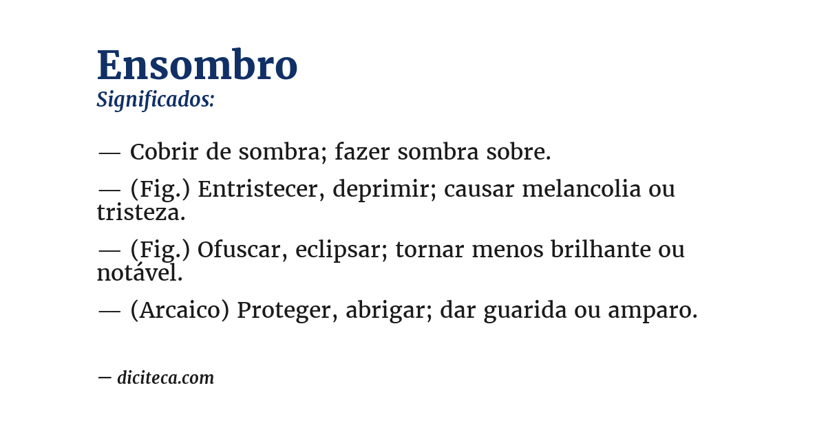 Significado de ensombro