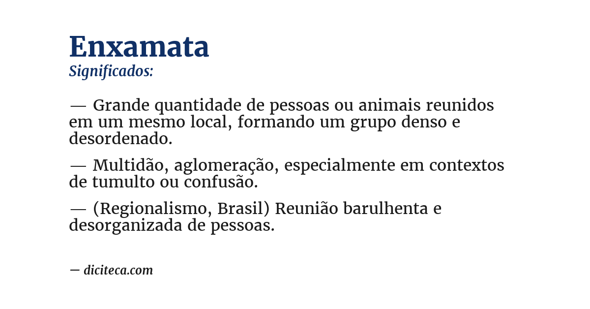 Significado de enxamata
