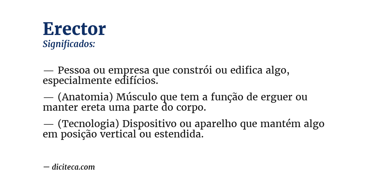 Significado de erector