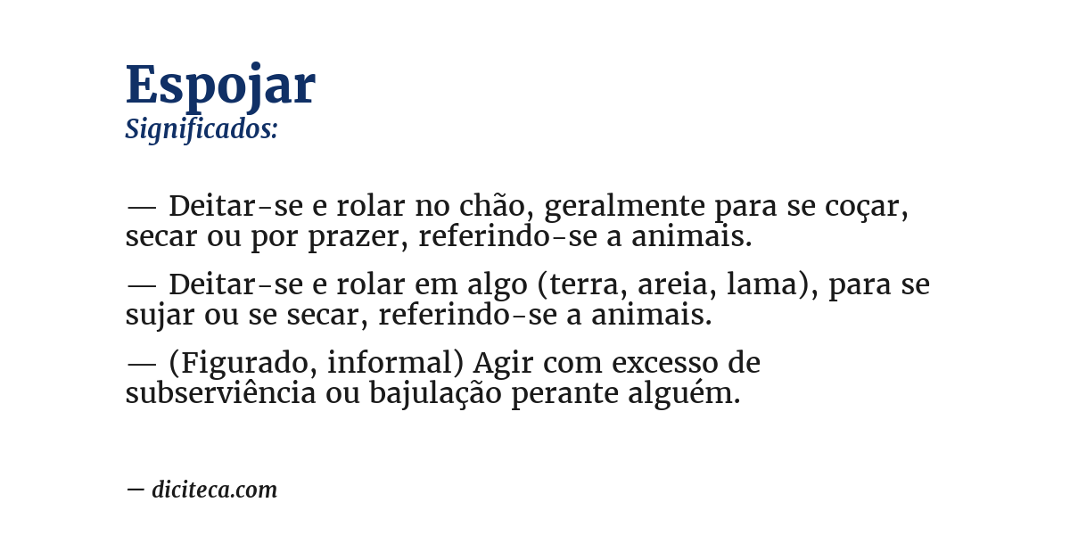 Significado de espojar