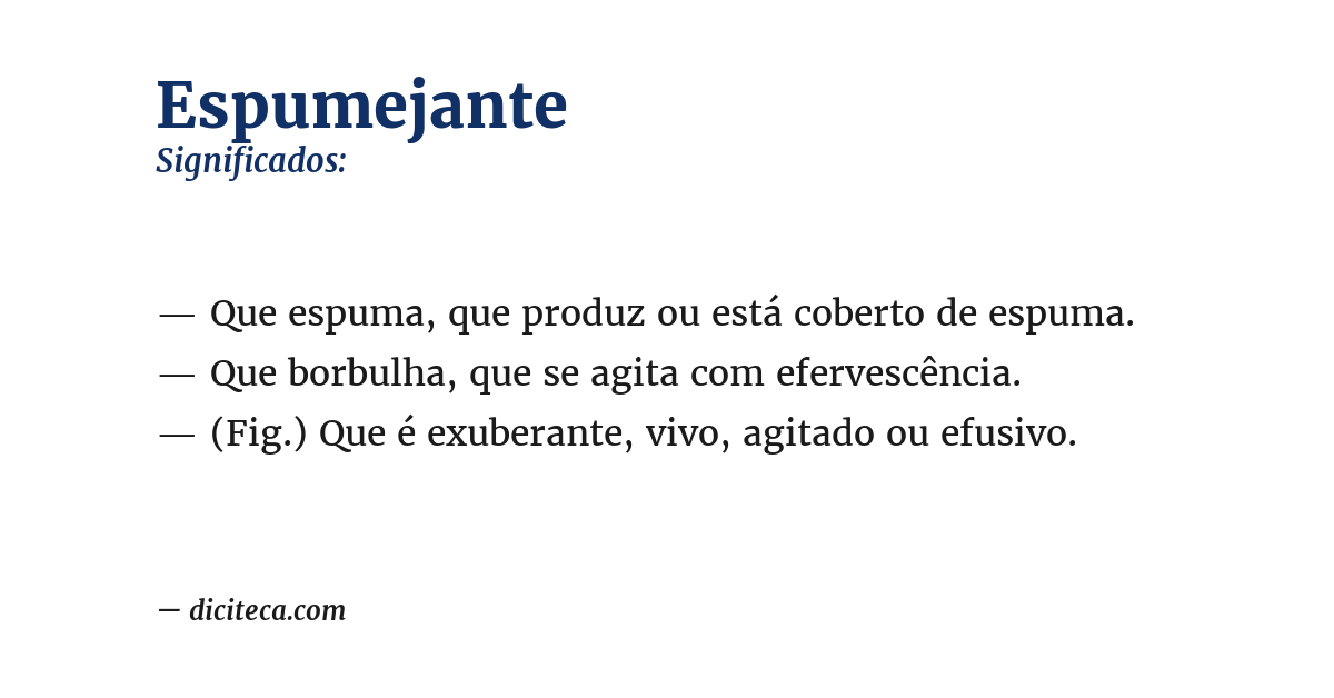 Significado de espumejante