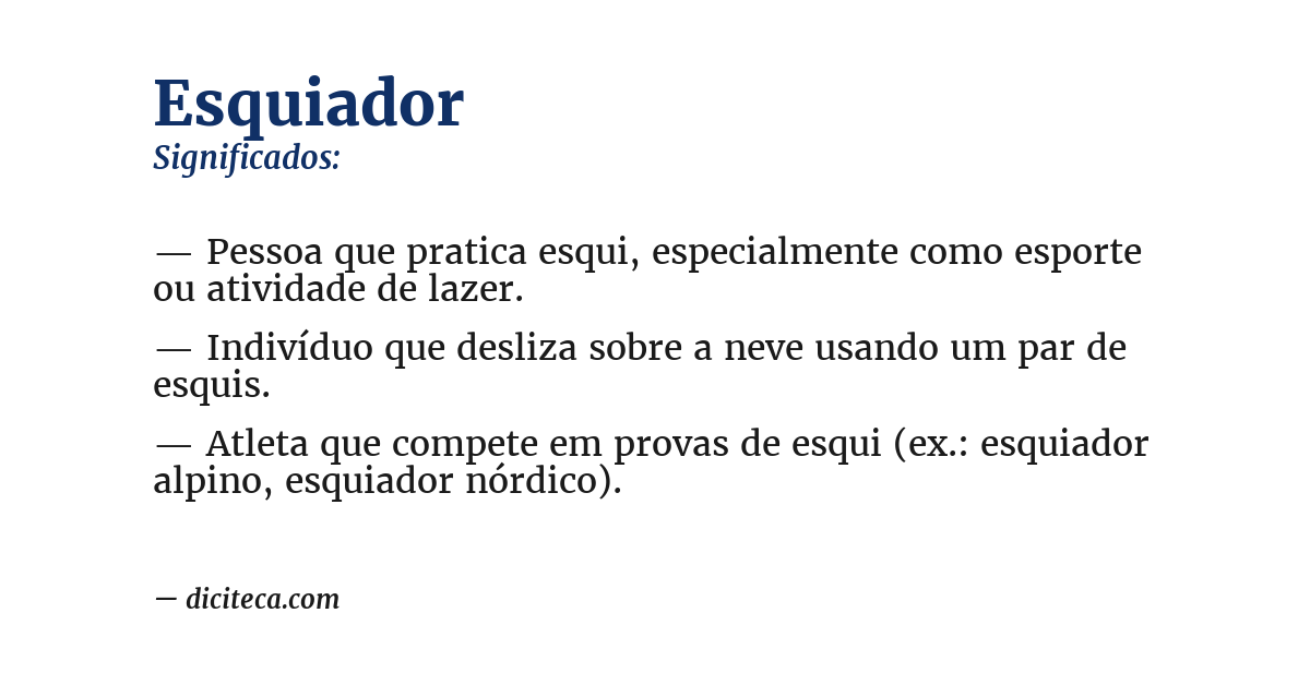 Significado de esquiador