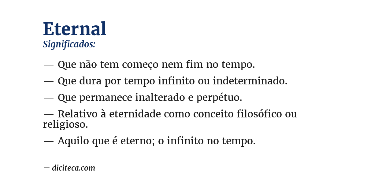 Significado de eternal