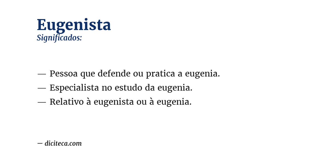 Significado de eugenista