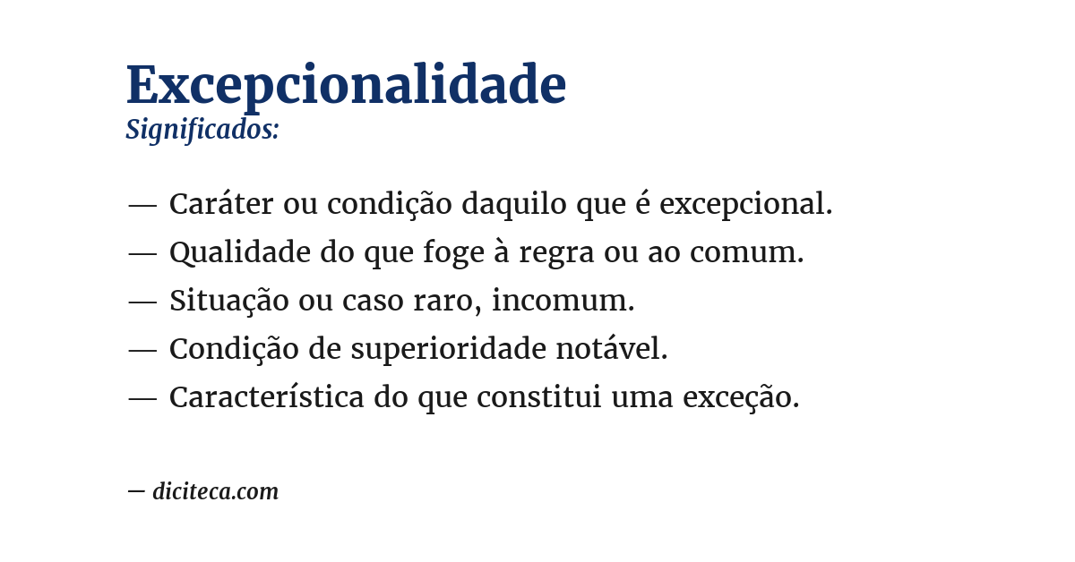 Significado de excepcionalidade