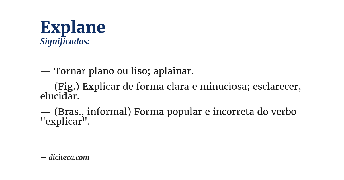 Significado de explane