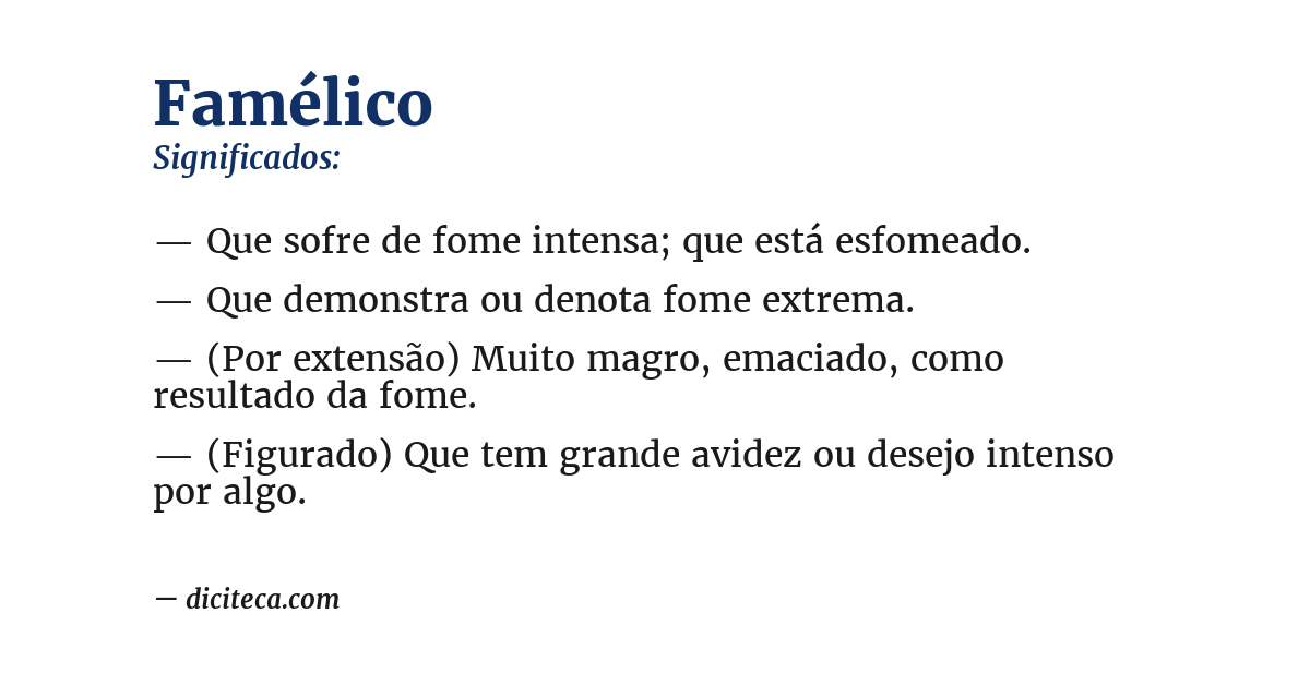Significado de famélico