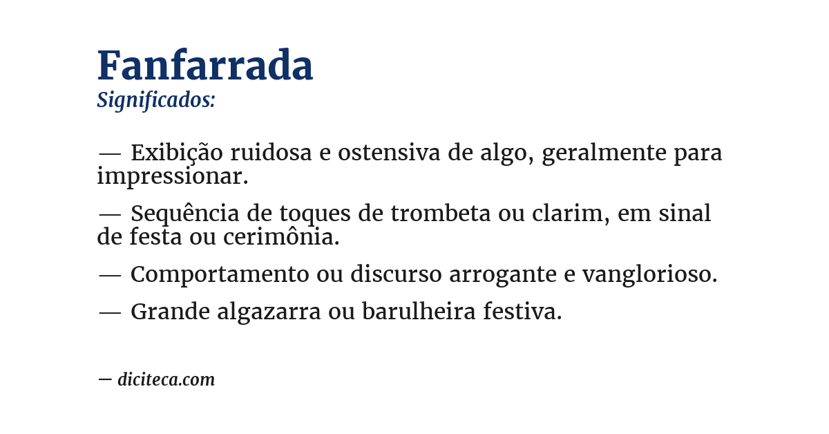 Significado de fanfarrada